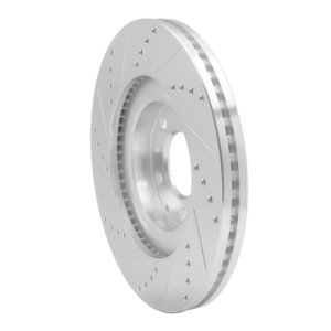 Mazda CX-9 Brake Rotor (1) - Front Right - R1 Concepts - Drilled & Slotted - Silver - `07-`15